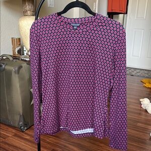 Brooks Brothers Pink and Navy Blue Patterned Shirt